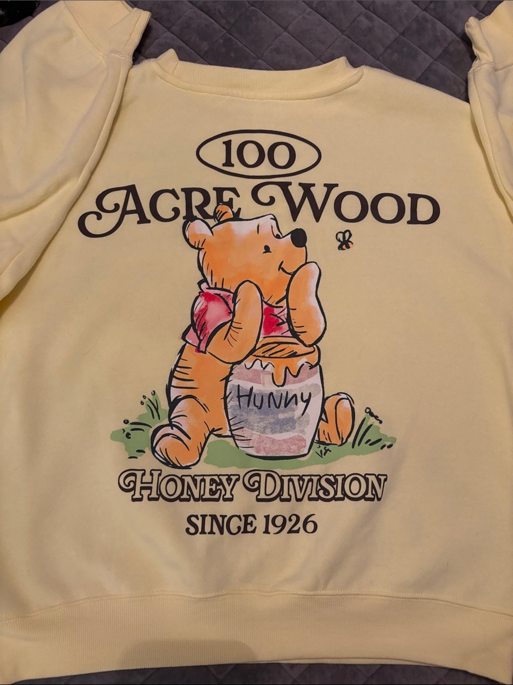 Disney Yellow Winnie the Pooh "100 Acre Wood" Honey Division Sweatshirt